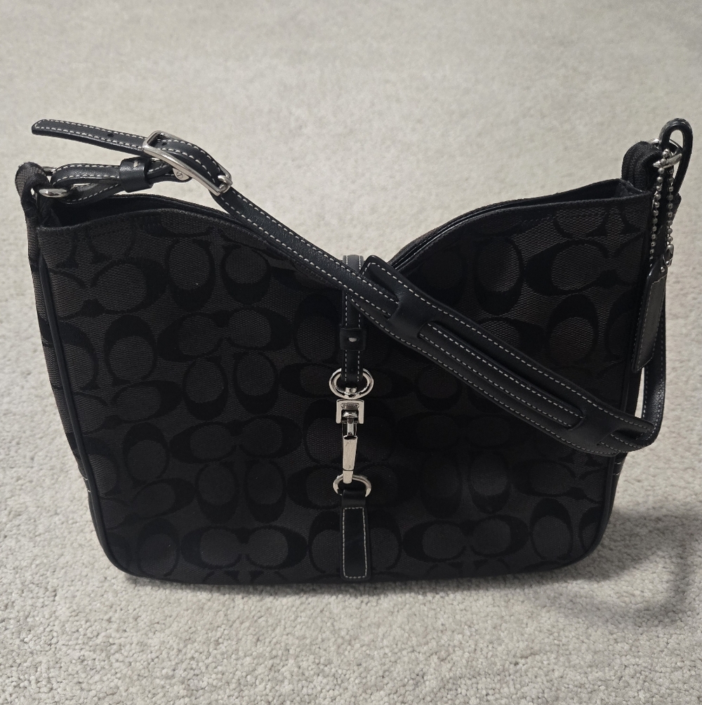 Coach Black Signature Shoulder Bag